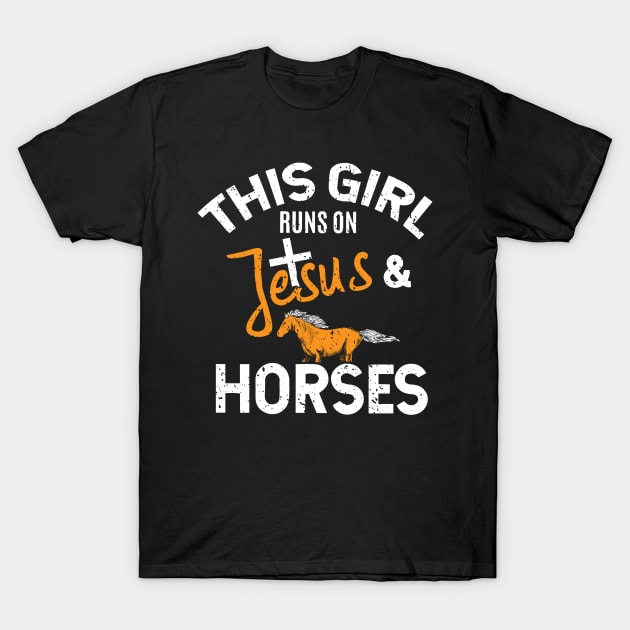 Cute Horse, Horse Lover, Equestrian And Christian Gift print T-Shirt by Blue Zebra